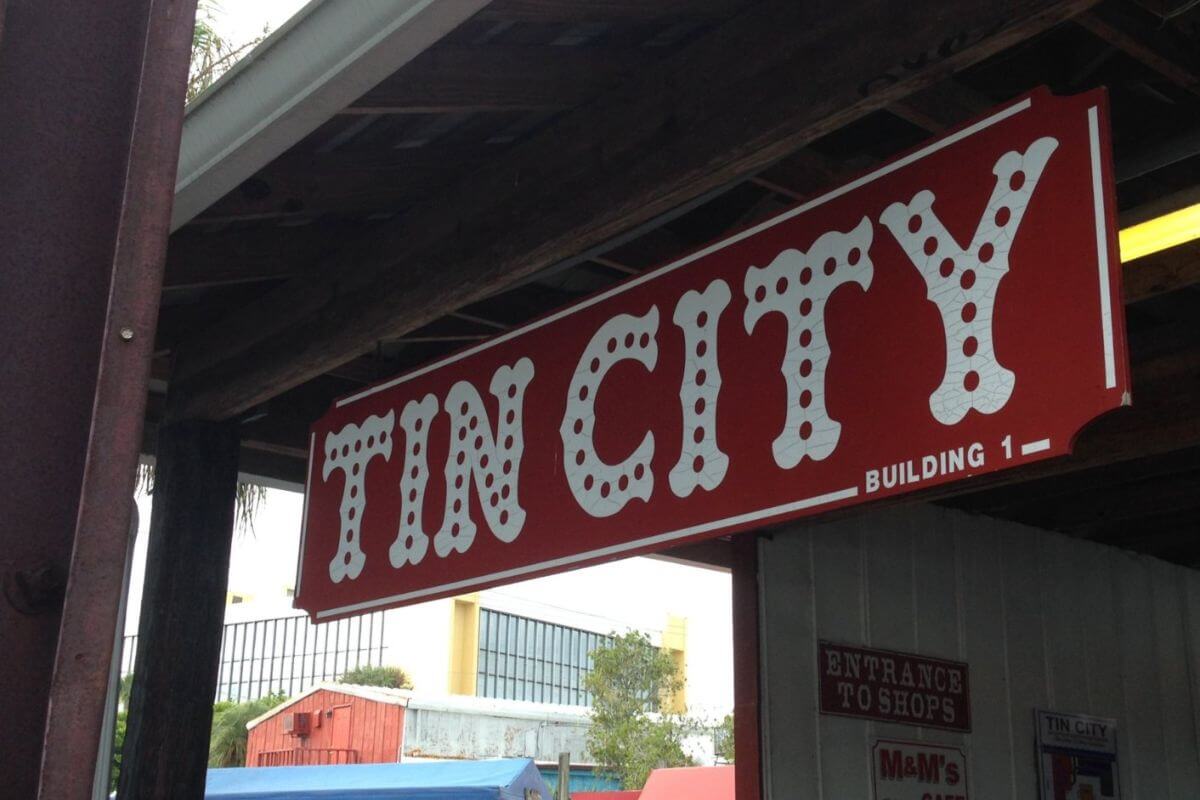 sign for Tin City