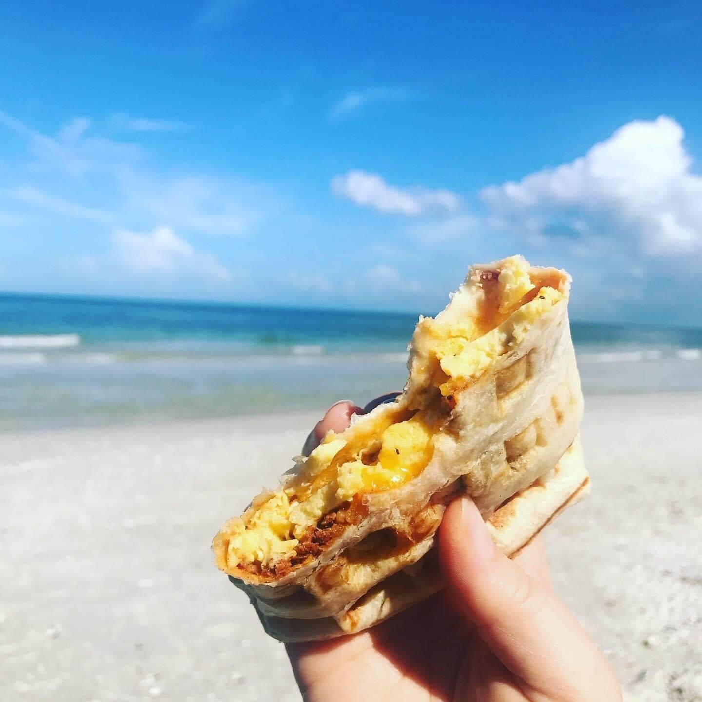 Breakfast on the beach. 