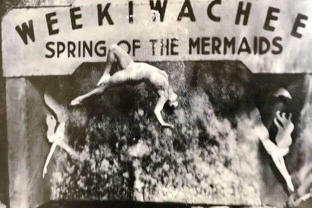 old poster for Weeks Wachee mermaids