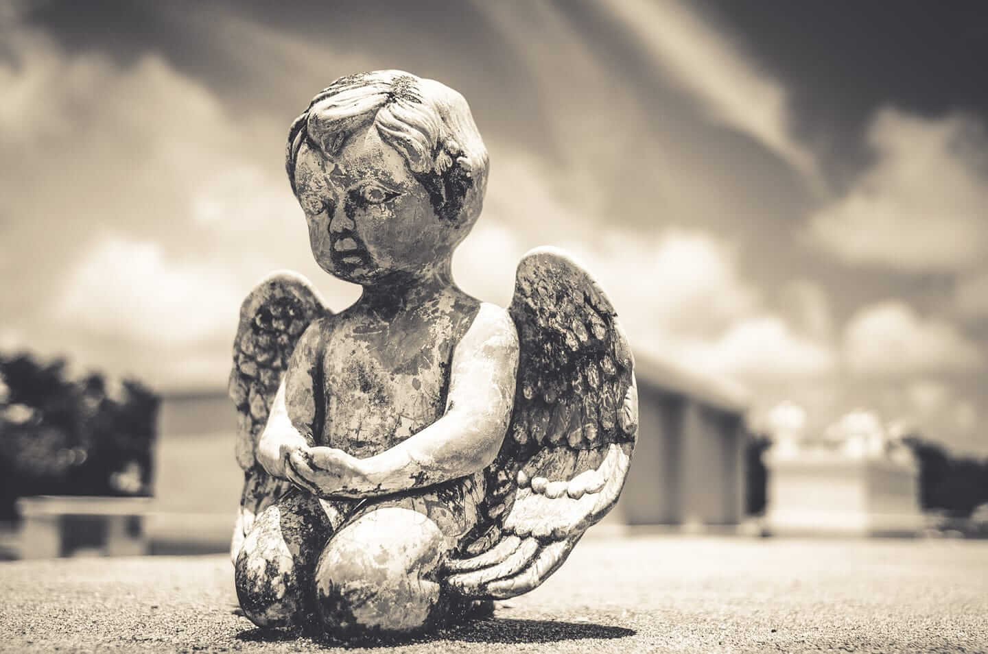 sad angel at Key West Cemetery.