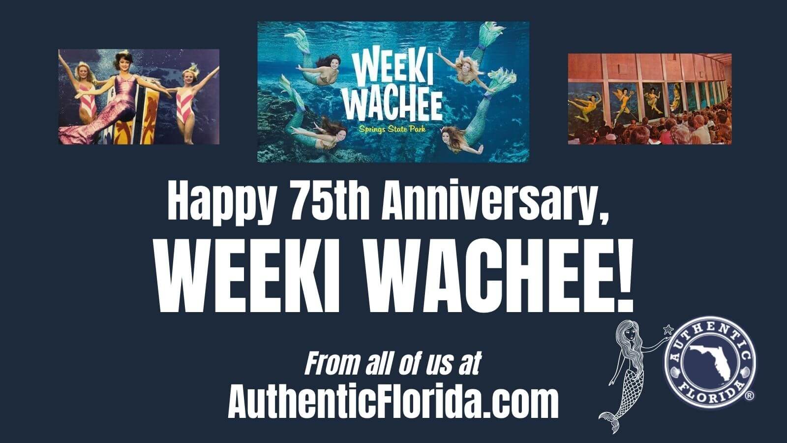 Weeki Wachee 75 anniversary promotional flyer. 