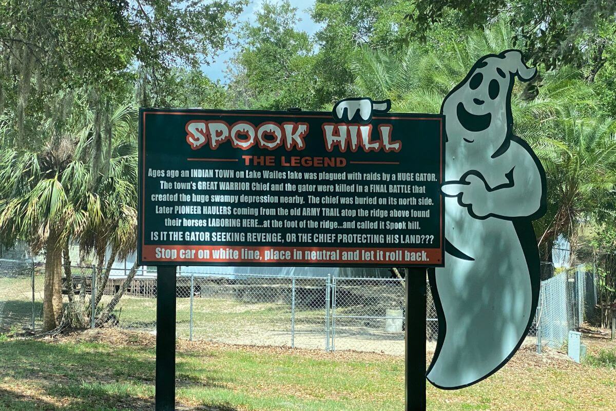Spook Hill sign in Lake Wales. 