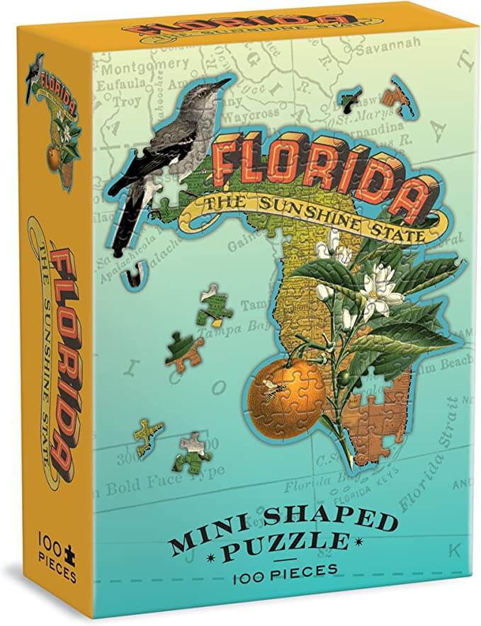 Mini Florida Shaped Puzzle by Wendy Gold would make a great Florida Gift 