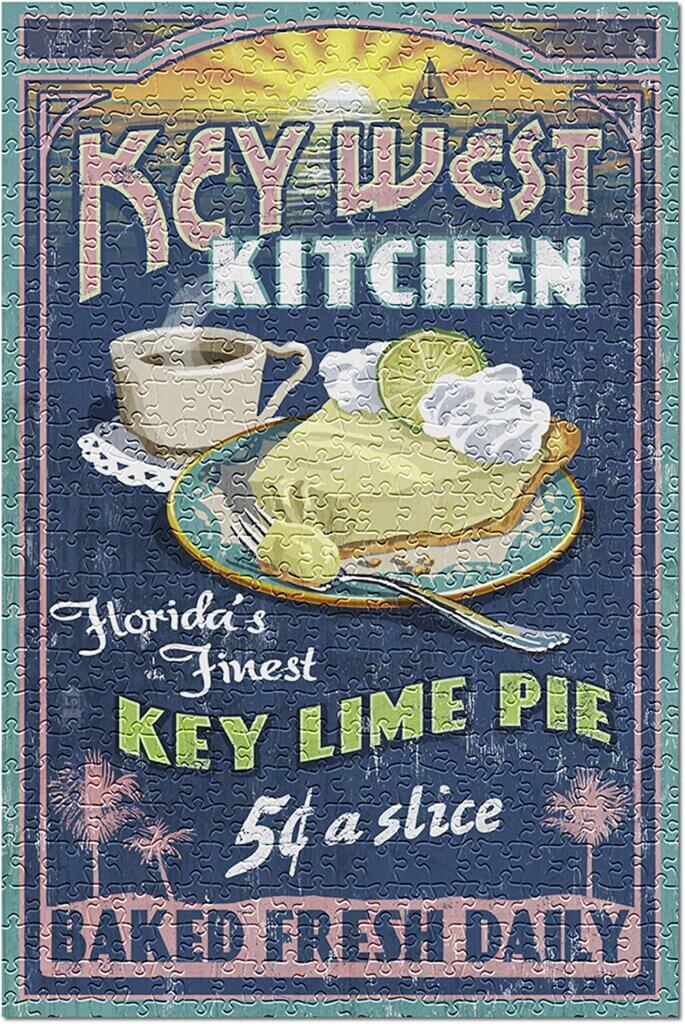 Key West Key Lime Pie Vintage Sign Puzzle