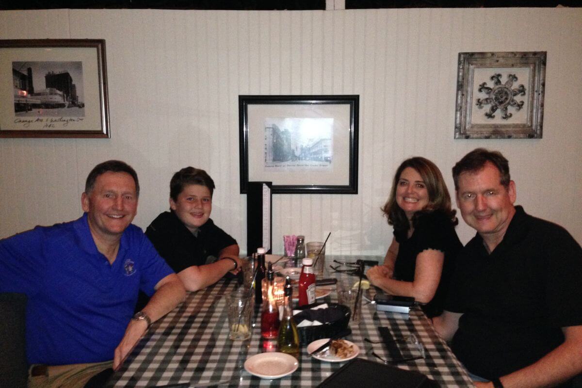 Melanie Lentz-Janney and family at Linda's La Cantina Steakhouse in Orlando.