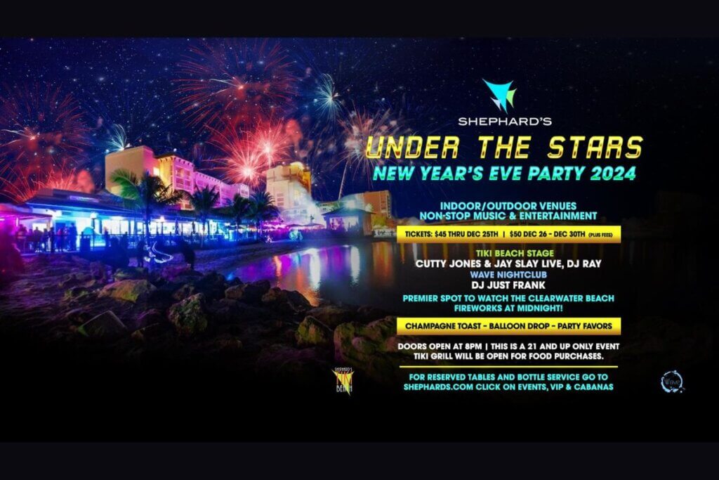 Shephard's Under the Stars NYE Party 2024 Clearwater Beach