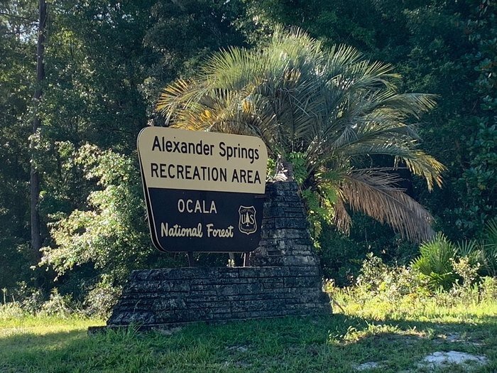 Alexander Springs Recreation Area sign. 