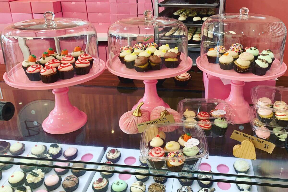 Cupcakes on display. 