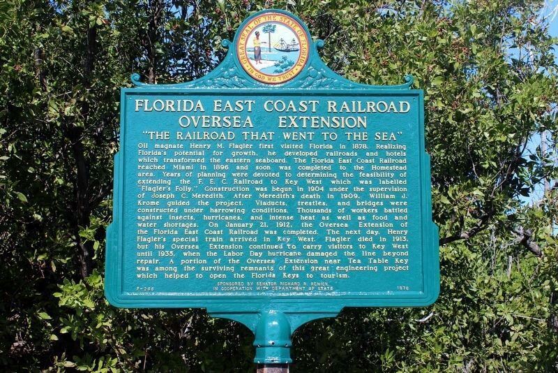 Florida East Coast Railroad Oversea Extension sign.