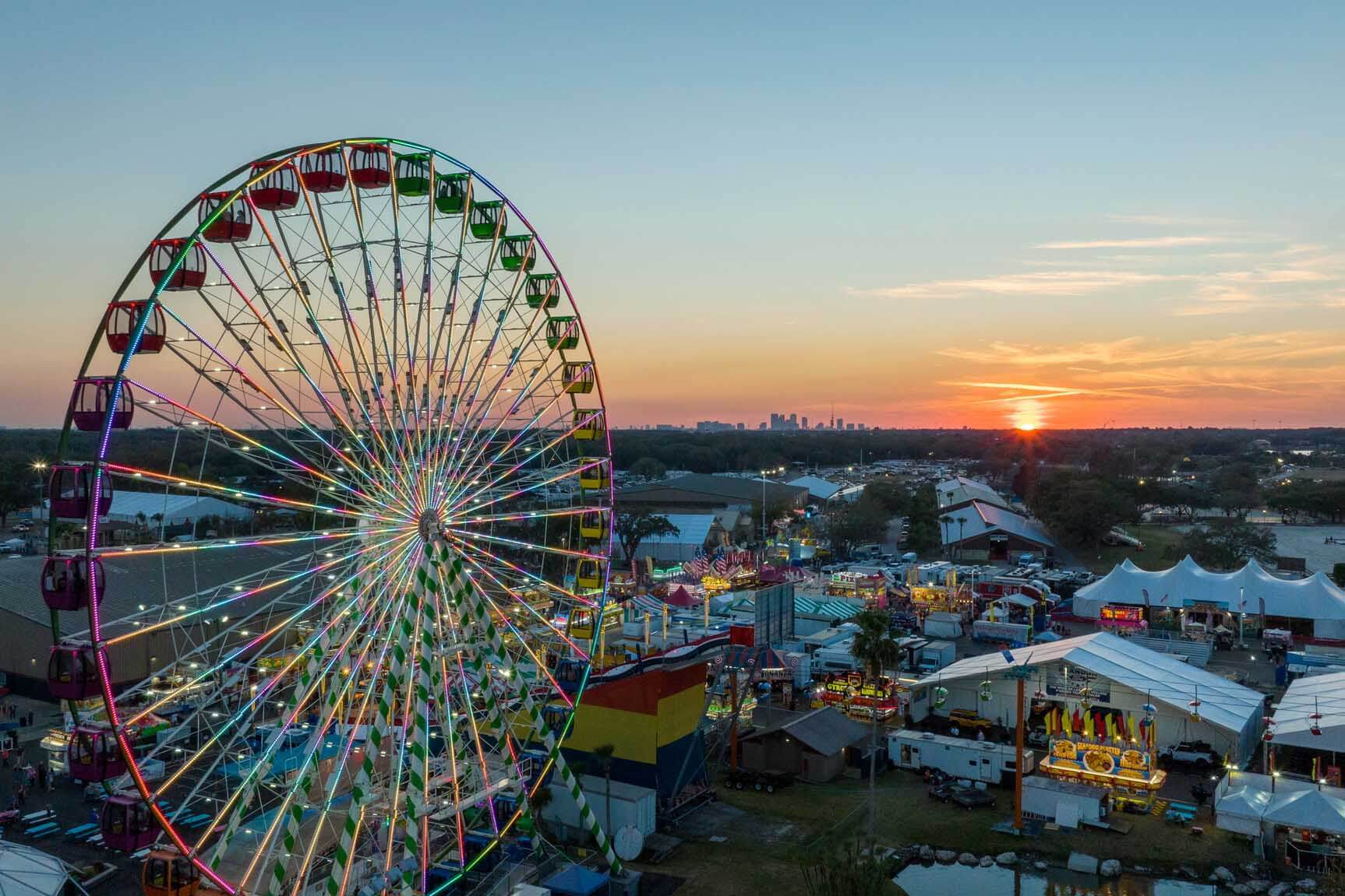 Florida State Fair at sunset