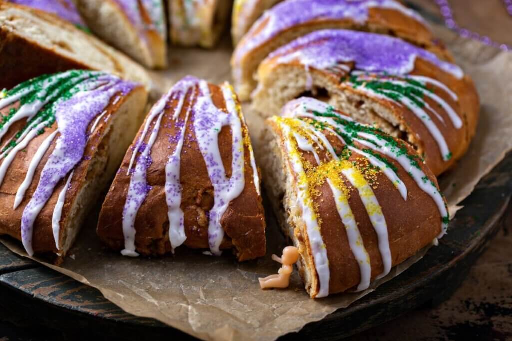 King Cake for Mardi Gras celebration