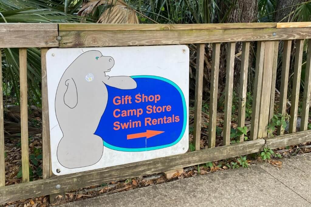 Manatee Directional Sign at Blue Spring State Park