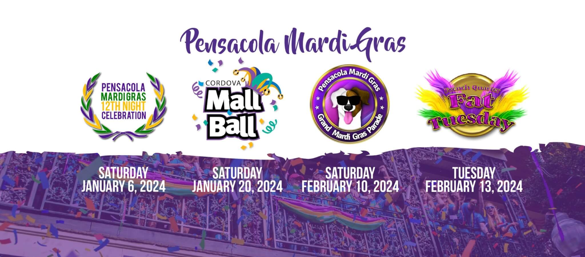 Pensacola Mardi Gras Promotional Flyer. 