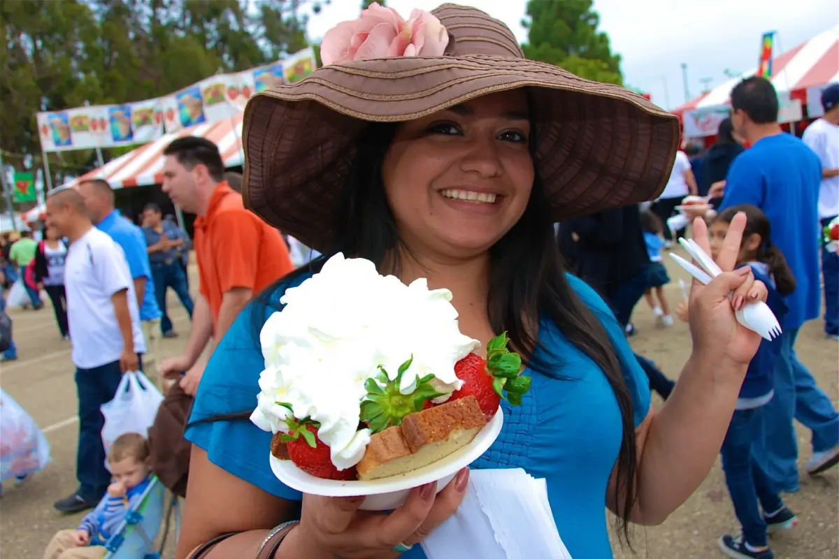 Woman at strawberry festival