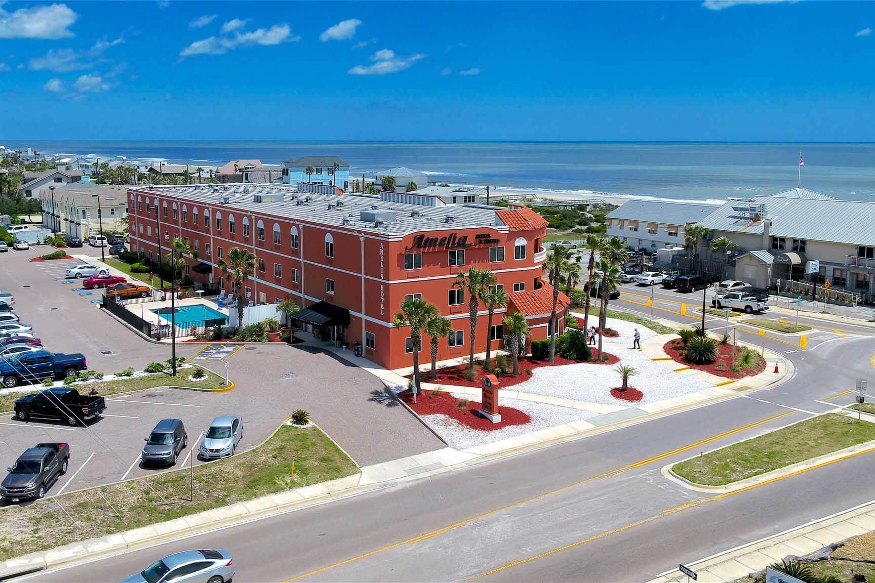 Aerial View of Amelia Hotel at the Beach. 