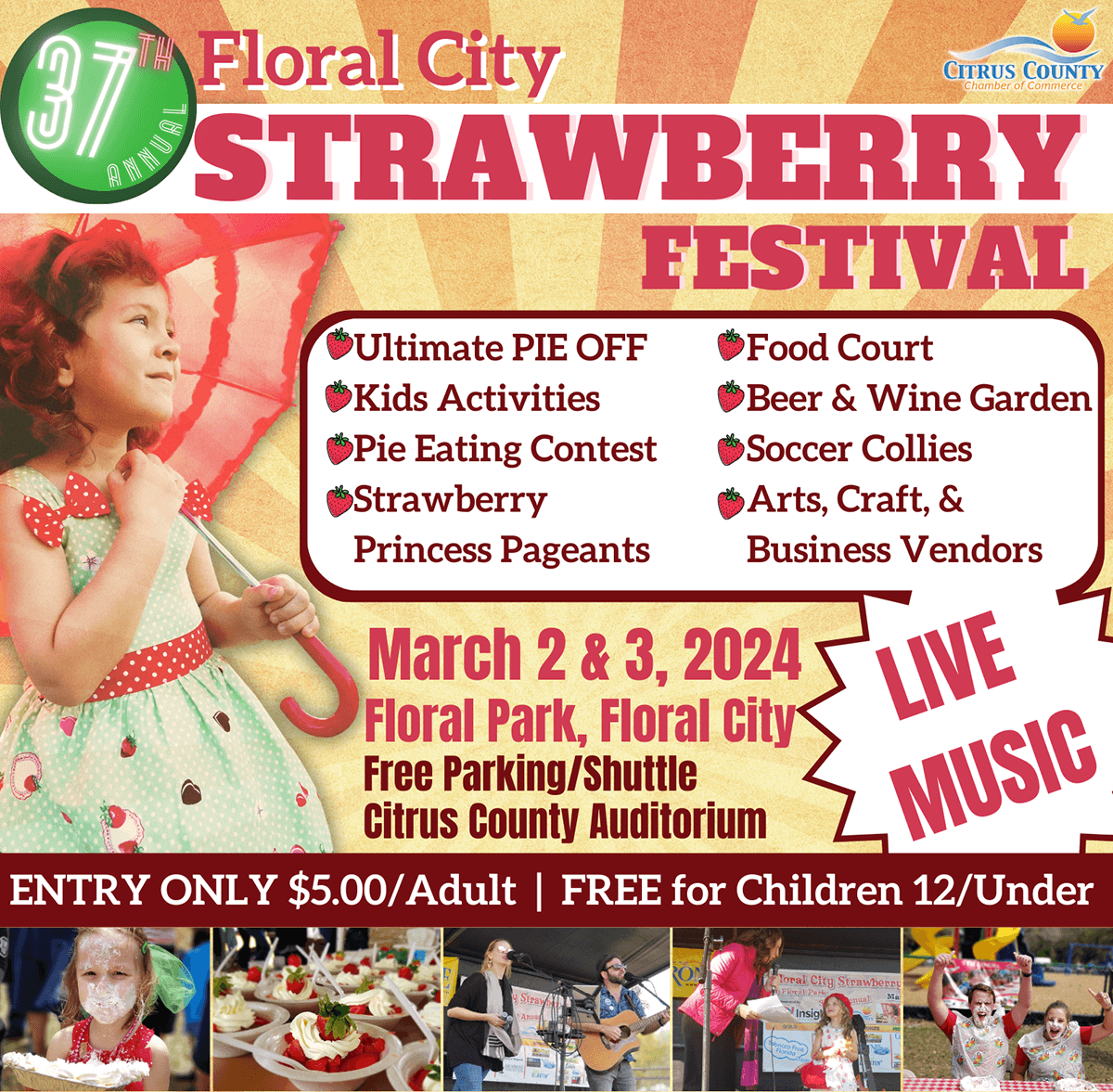 Floral City Strawberry Festival 2024 promo flyer