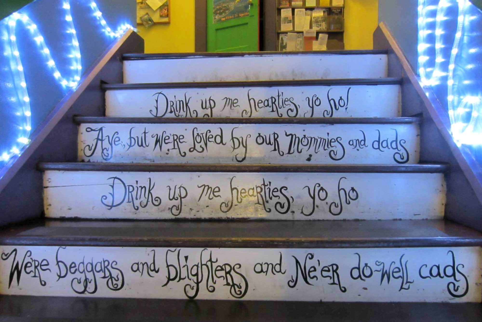 Front stairs in the pirate haus