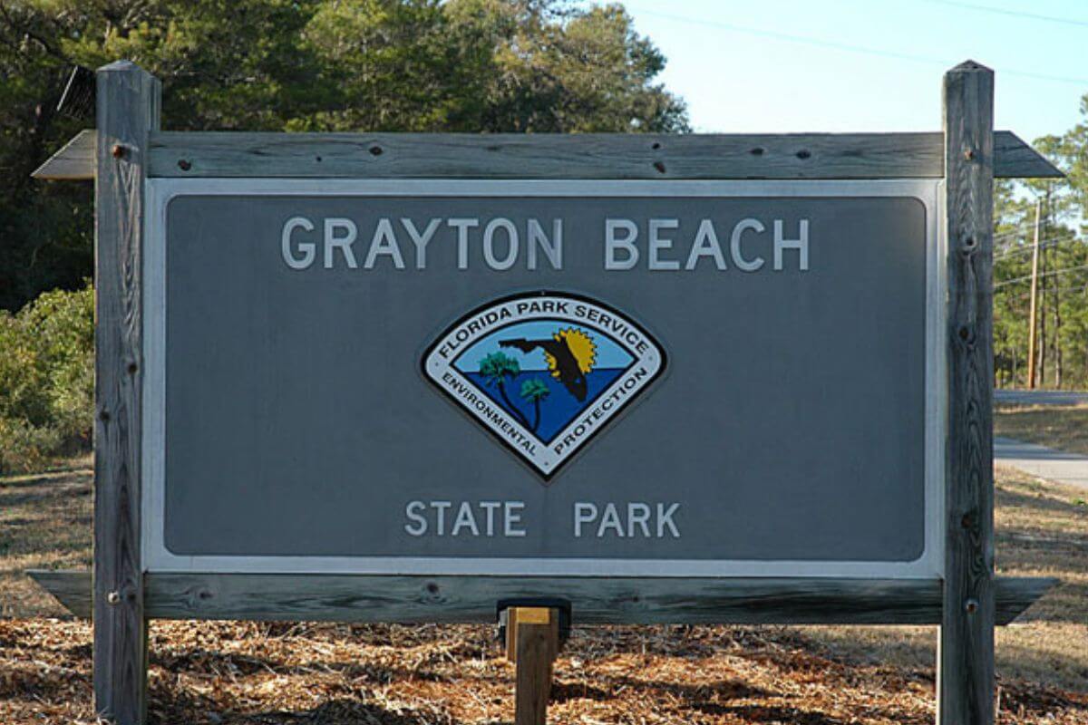Grayton Beach State Park sign. 