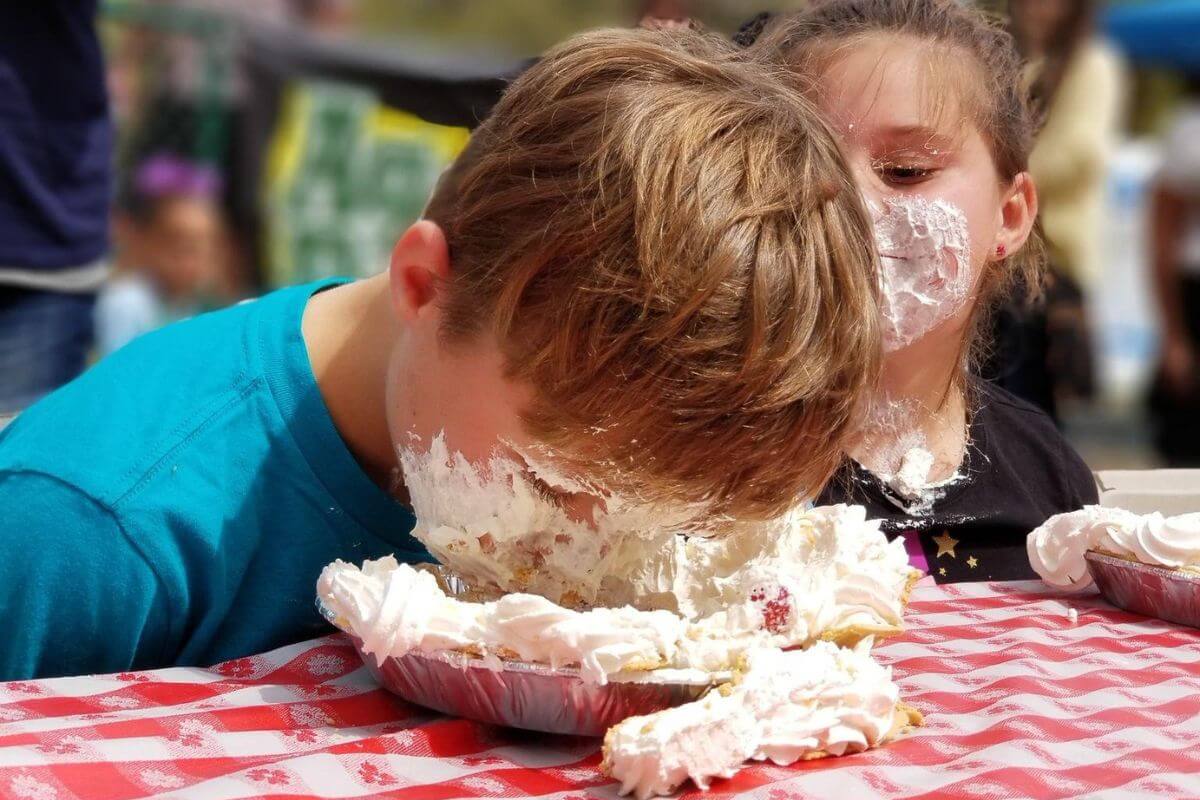 Pie eating contest at Florida City Strawberry Festival