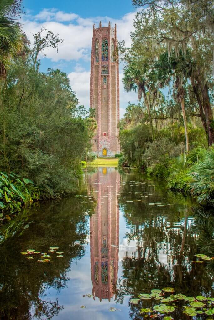 Tower and reflection in the water 