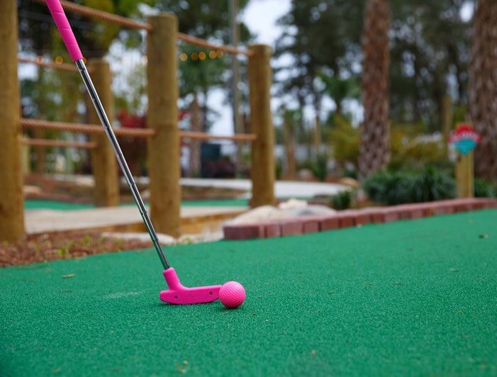 Mini Golf at Pink Flamingo. 