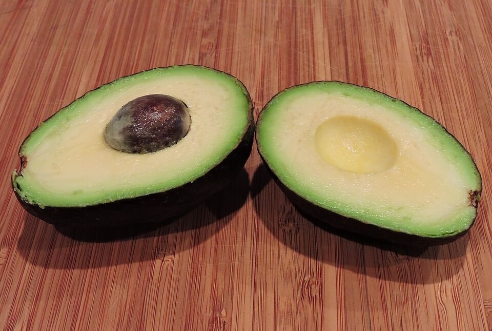 Avocado open with seed showing
