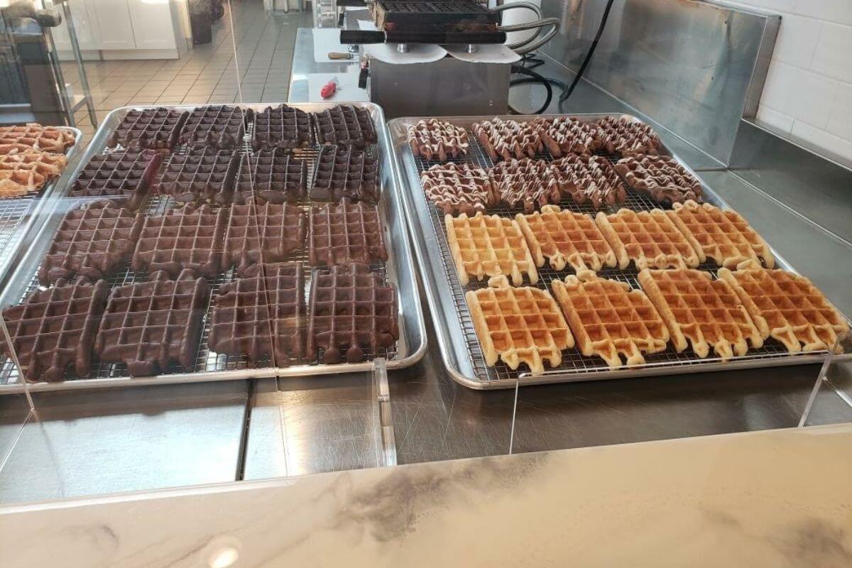 waffles on rack.