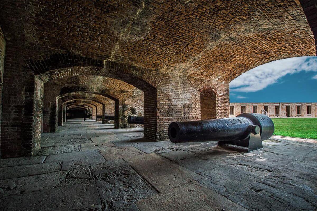 Cannons in fort. 