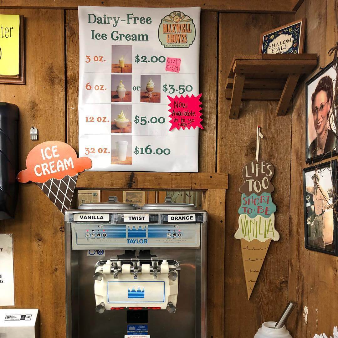 Dairy Free Soft Serve at Maxwell Groves Country Store