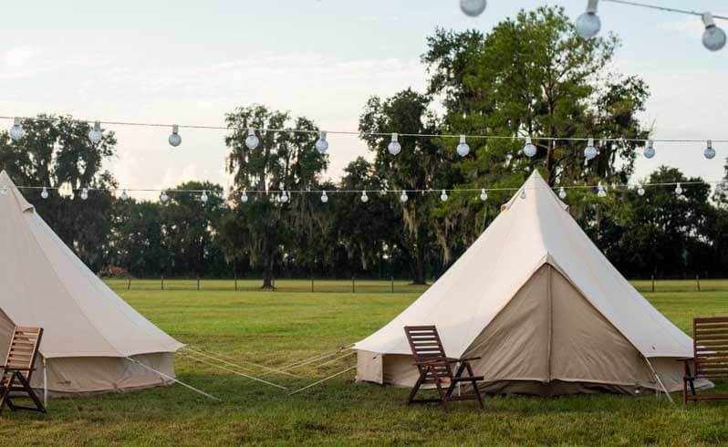 Outdoor glamping tents at Fancy Camps 