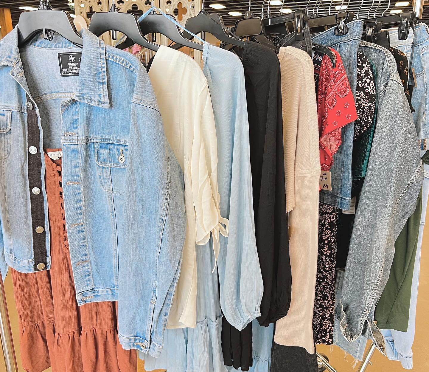 Clothing on a rack 