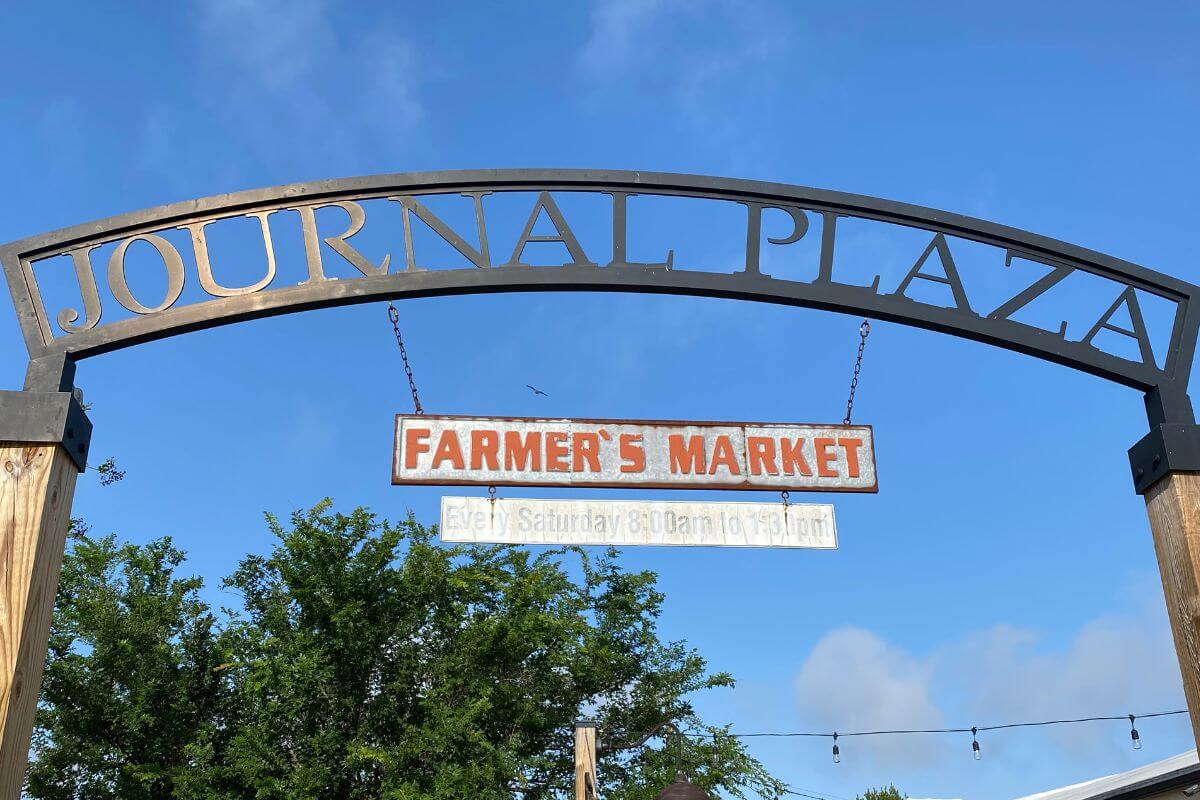Journal Plaza Farmer's Market Sign. 