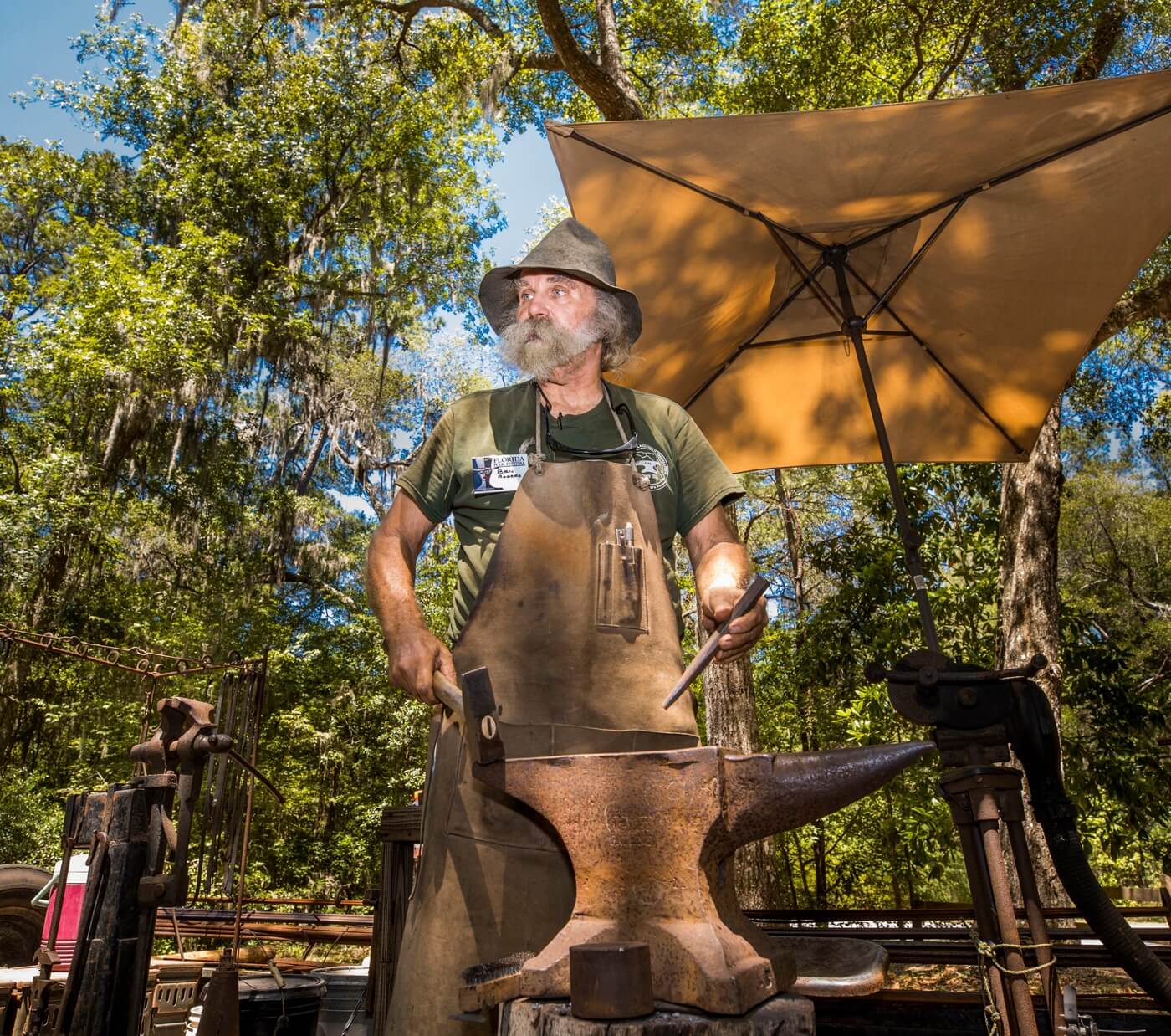 Florida Folklife demonstrations include heritage arts including blacksmithing.