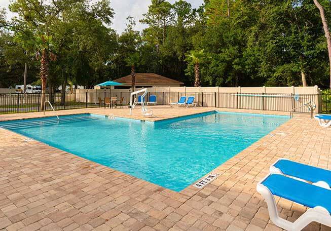 Pool at a Florida RV Resort. 