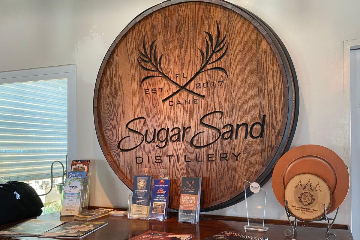 Sugar Sand Distillery Established 2017 display. 