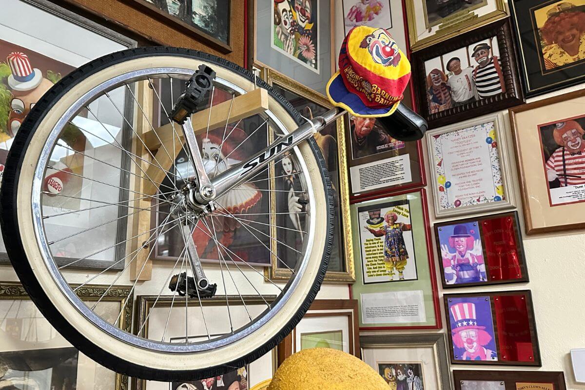 Unicycle at Tobys Clown Museum in Lake Placid FL.