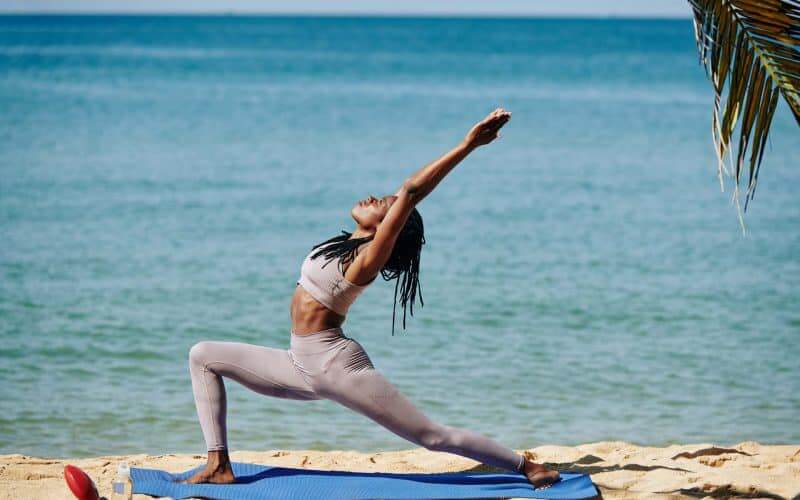 Bungalows Key Largo yoga on the beach.
