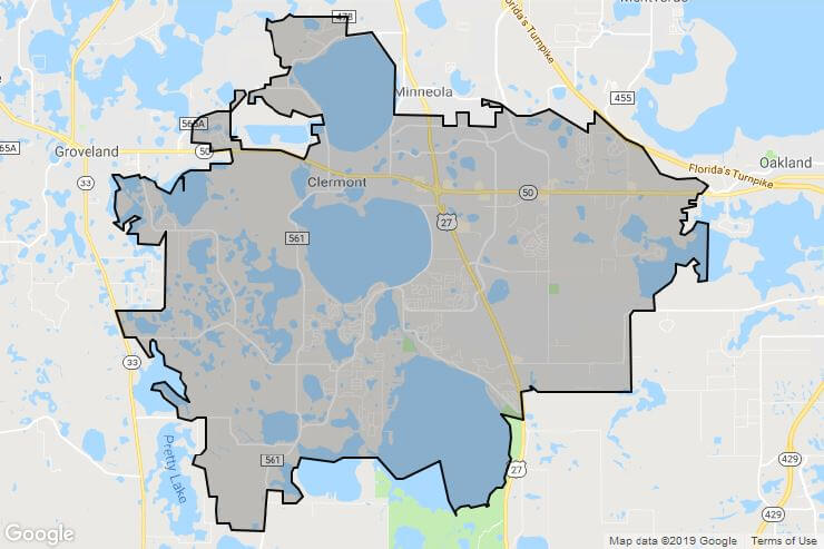 Map of Clermont Florida