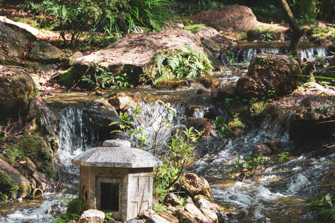Morikami Museum and Japanese Gardens Waterfall. 