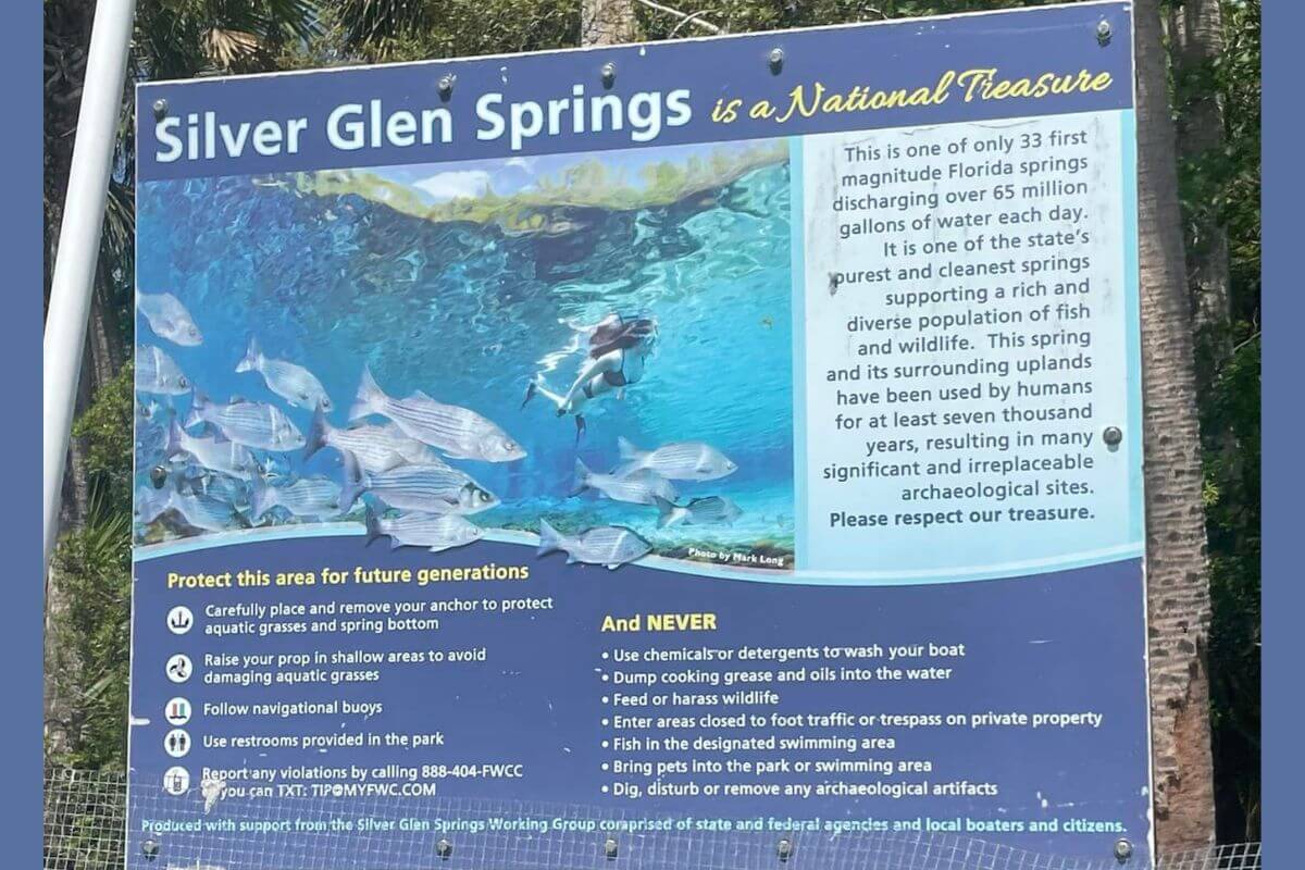 Silver Glen Springs is a National Treasure sign.