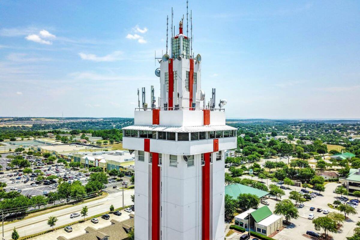 Best Things to Do in Clermont, FL aerial view of citrus tower. 