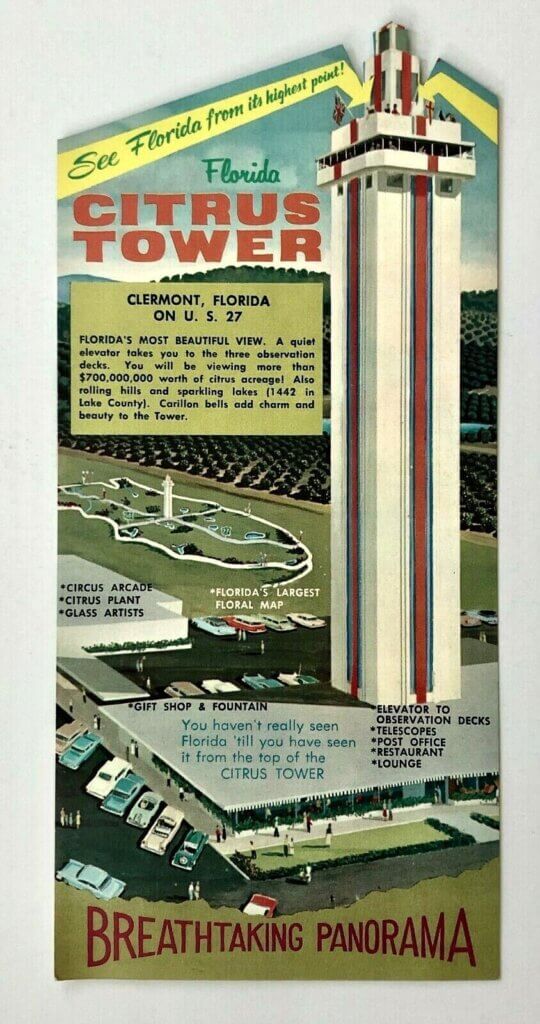 Breathtaking Panorama brochure of Florida Citrus Tower from 1960s