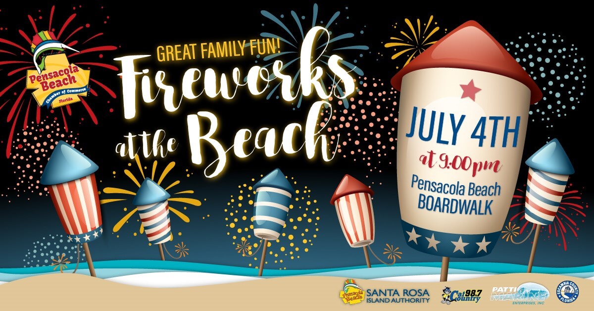 Fireworks at the Beach Pensacola Promotional Flyer