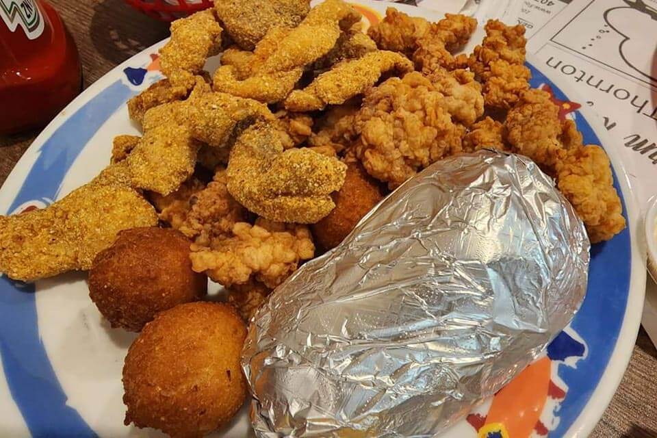 Fried Seafood at The Catfish Place of St Cloud.