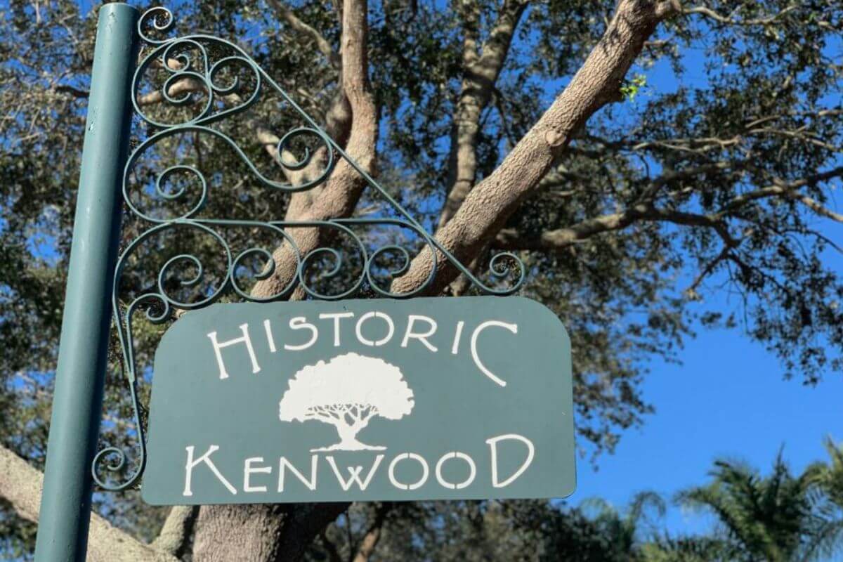 Historic Kenwood Neighborhood in St Pete sign