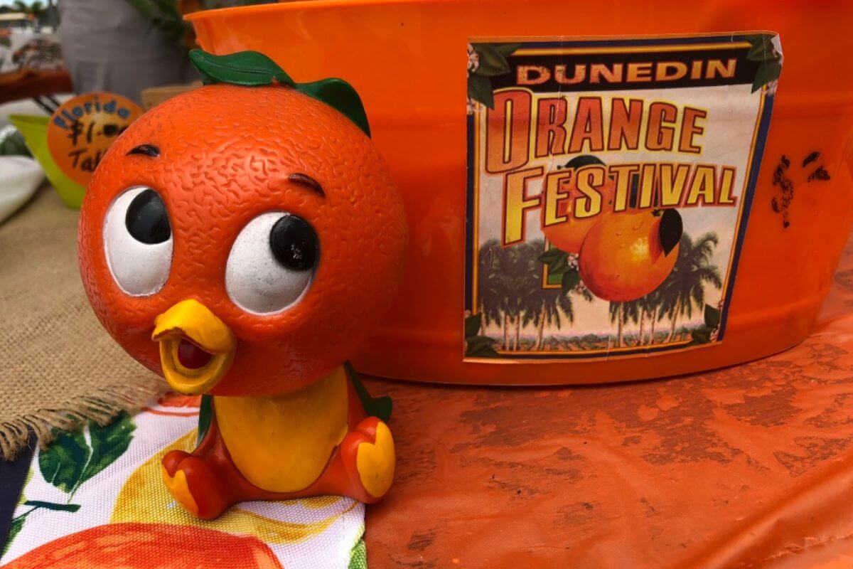 Orange festival items.