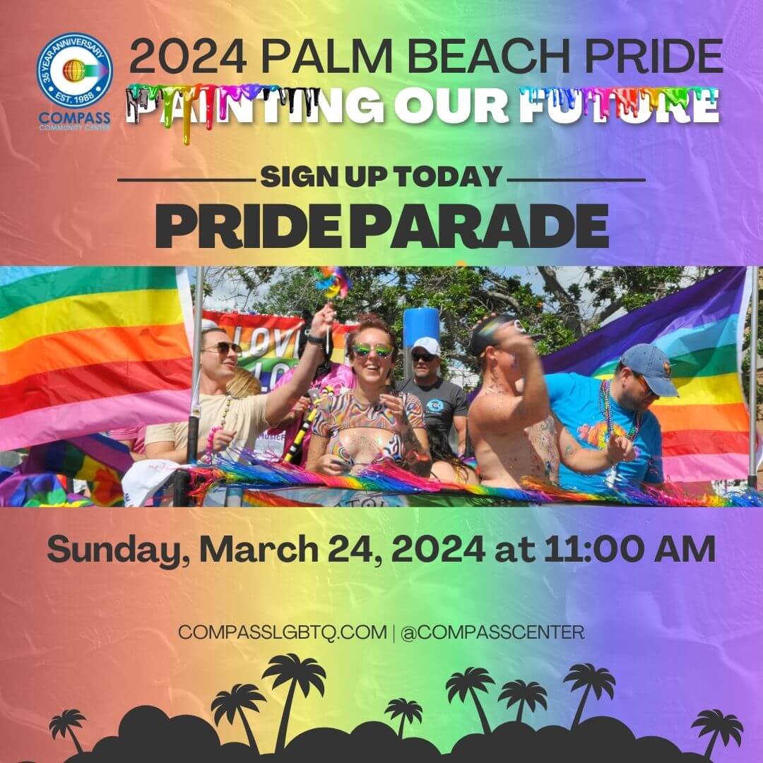 Palm Beach Pride promotinoal flyer 