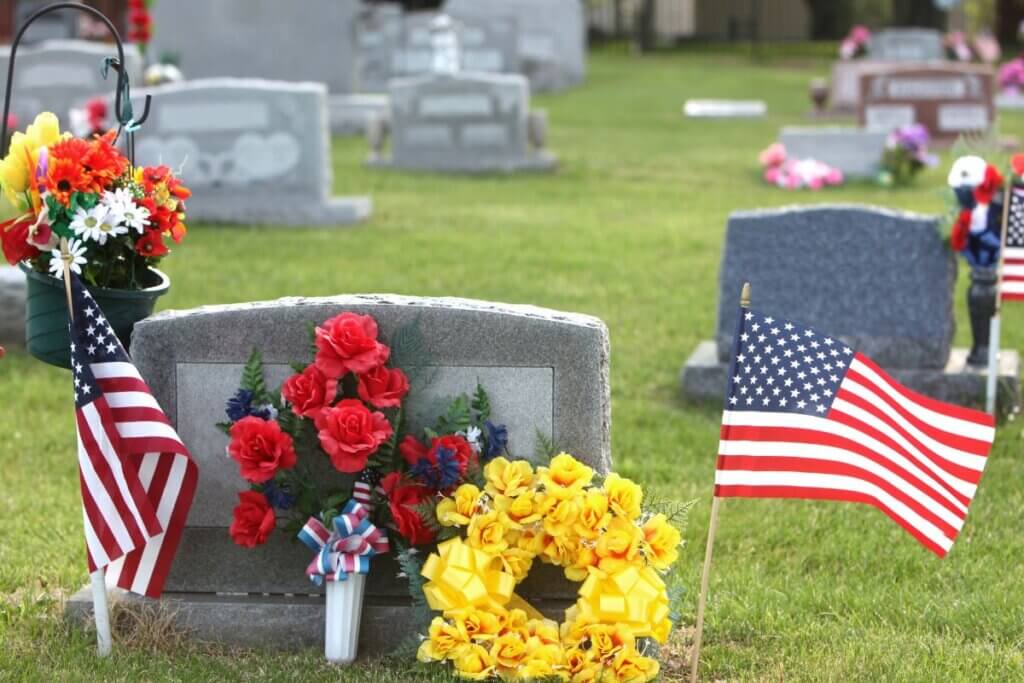 Personal Memorial Day tribute at grave site