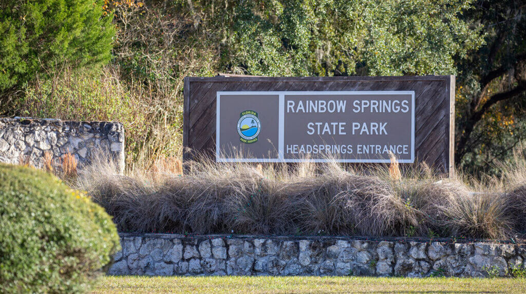 Rainbow Springs State Park headsprings entrance sign