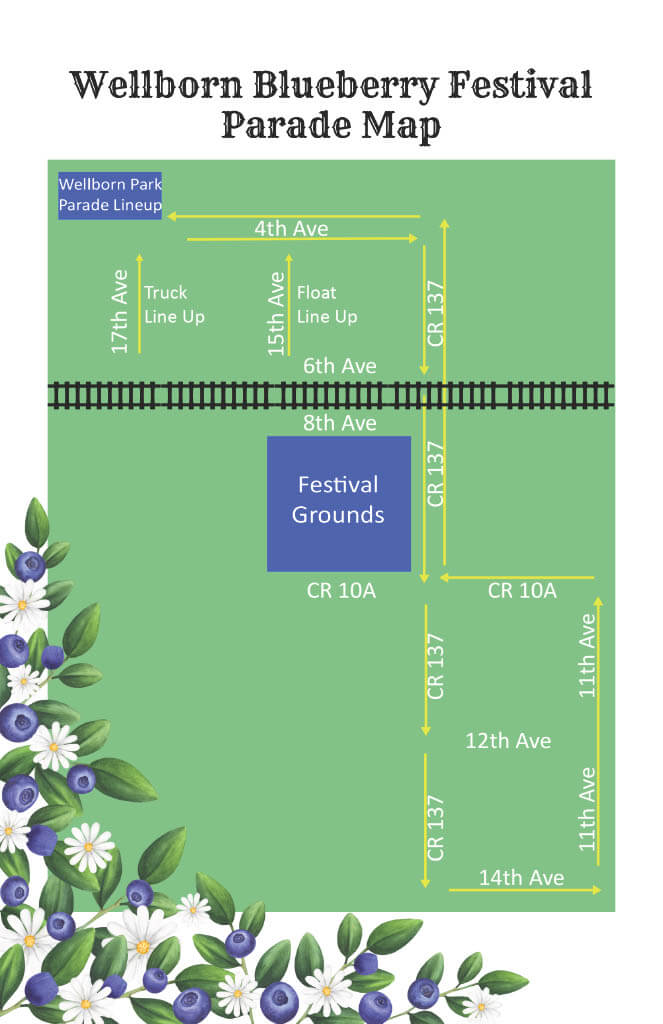 Wellborn Blueberry Festival Parade Map